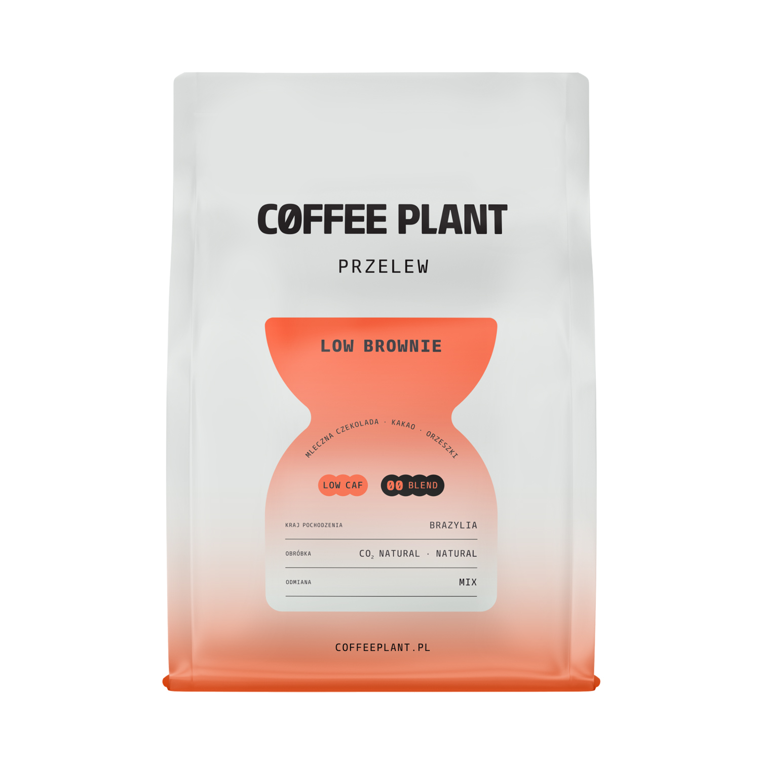 COFFEE PLANT - kawa ziarnista niskokofeinowa LOW Brownie Filter 250 g
