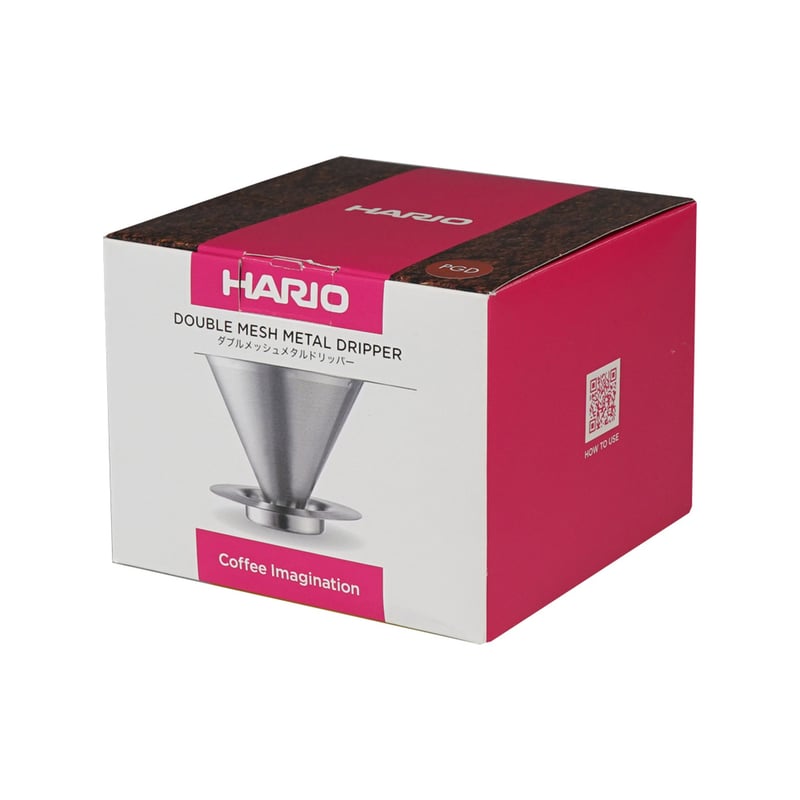 Hario - Double Mesh Metal Dripper - Metalowy drip z filtrem różowe złoto