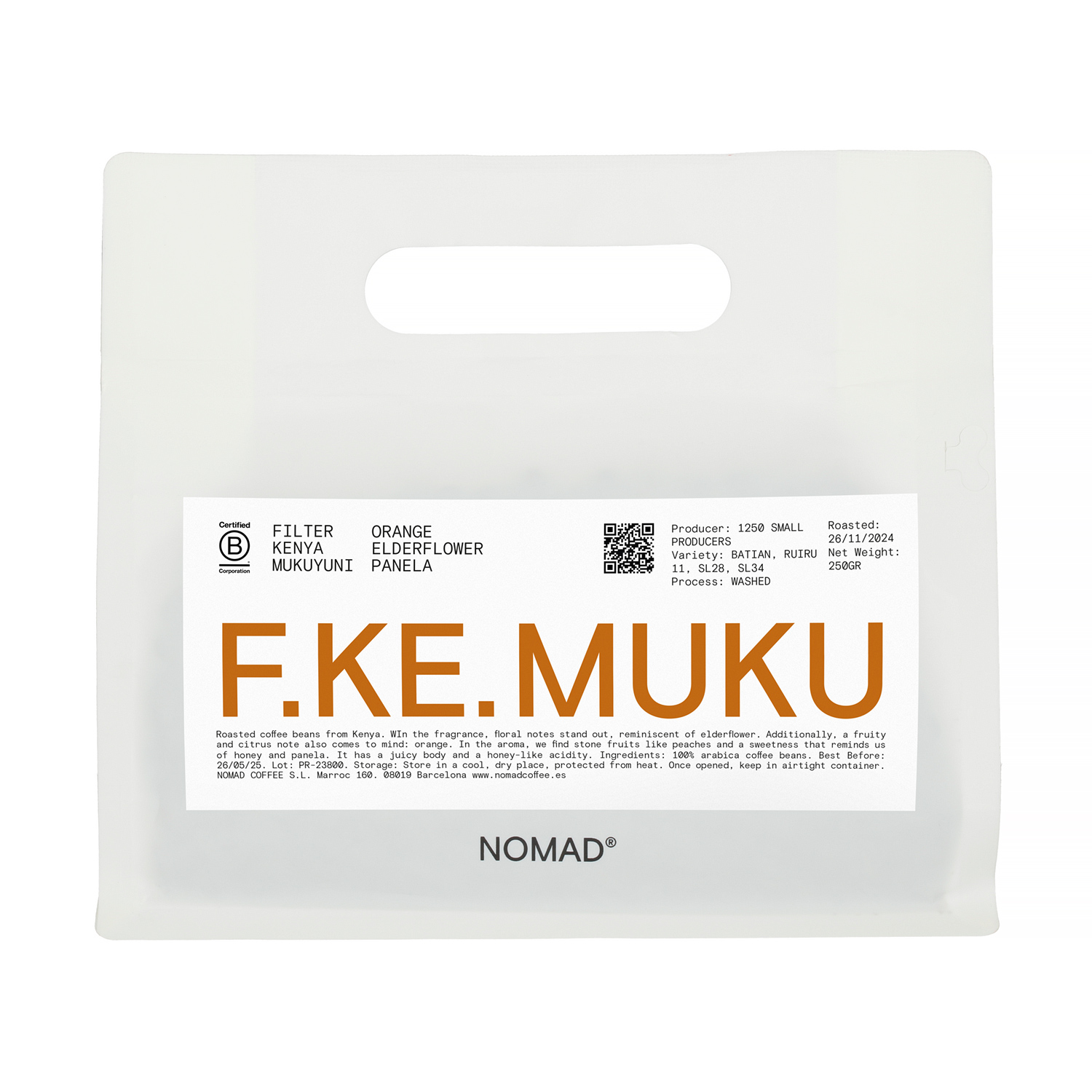 Nomad Coffee - Kenya Mukuyuni Washed Filter 250g