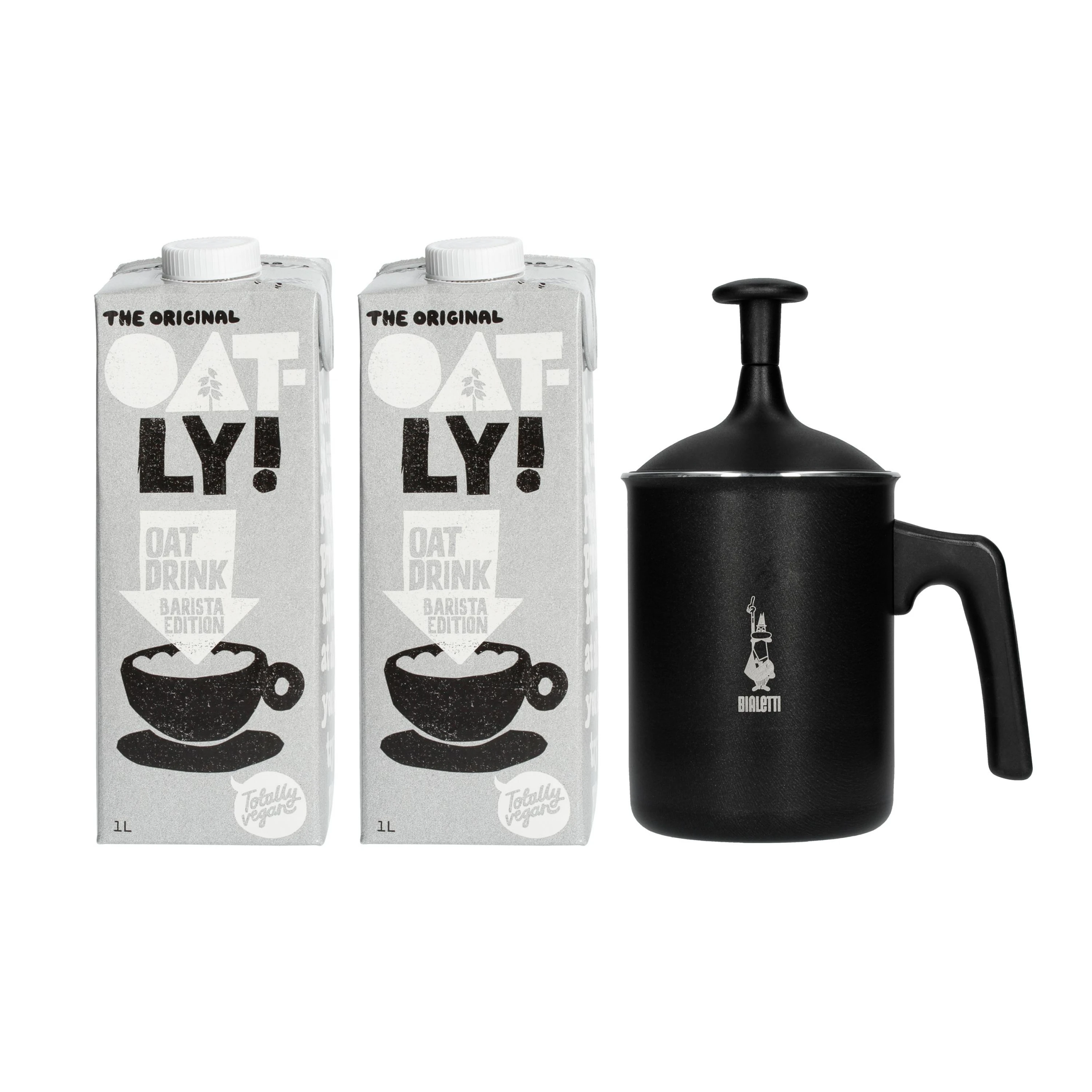 Zestaw 2x napój roślinny Oatly Barista + spieniacz ręczny 