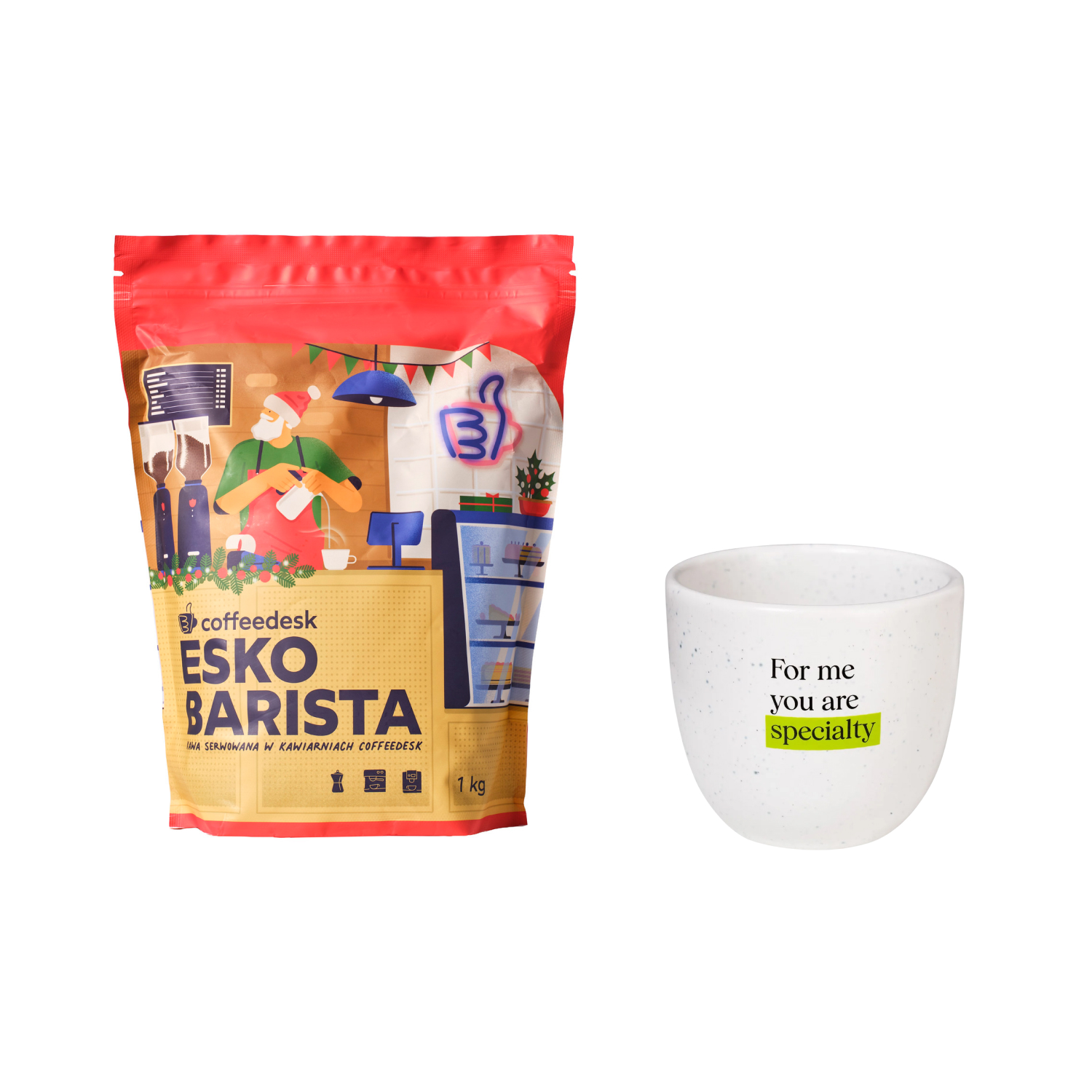 Zestaw Coffeedesk Esko Barista 250g + kubek For Me You Are Specialty 200 ml