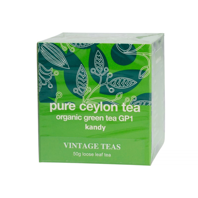 Vintage Teas Pure Ceylon Tea - Organic Green Tea GP1 - 50g