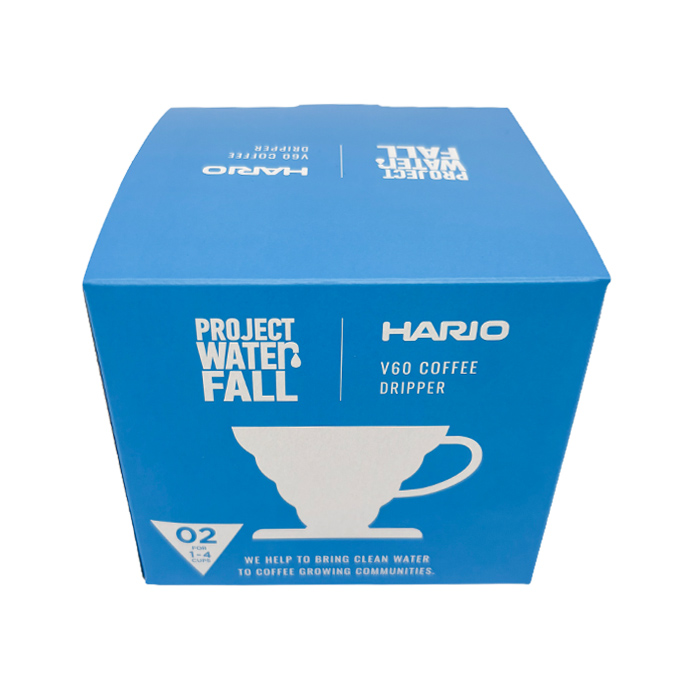 Hario - plastikowy Drip V60-02 Project Waterfall Transparent Blue