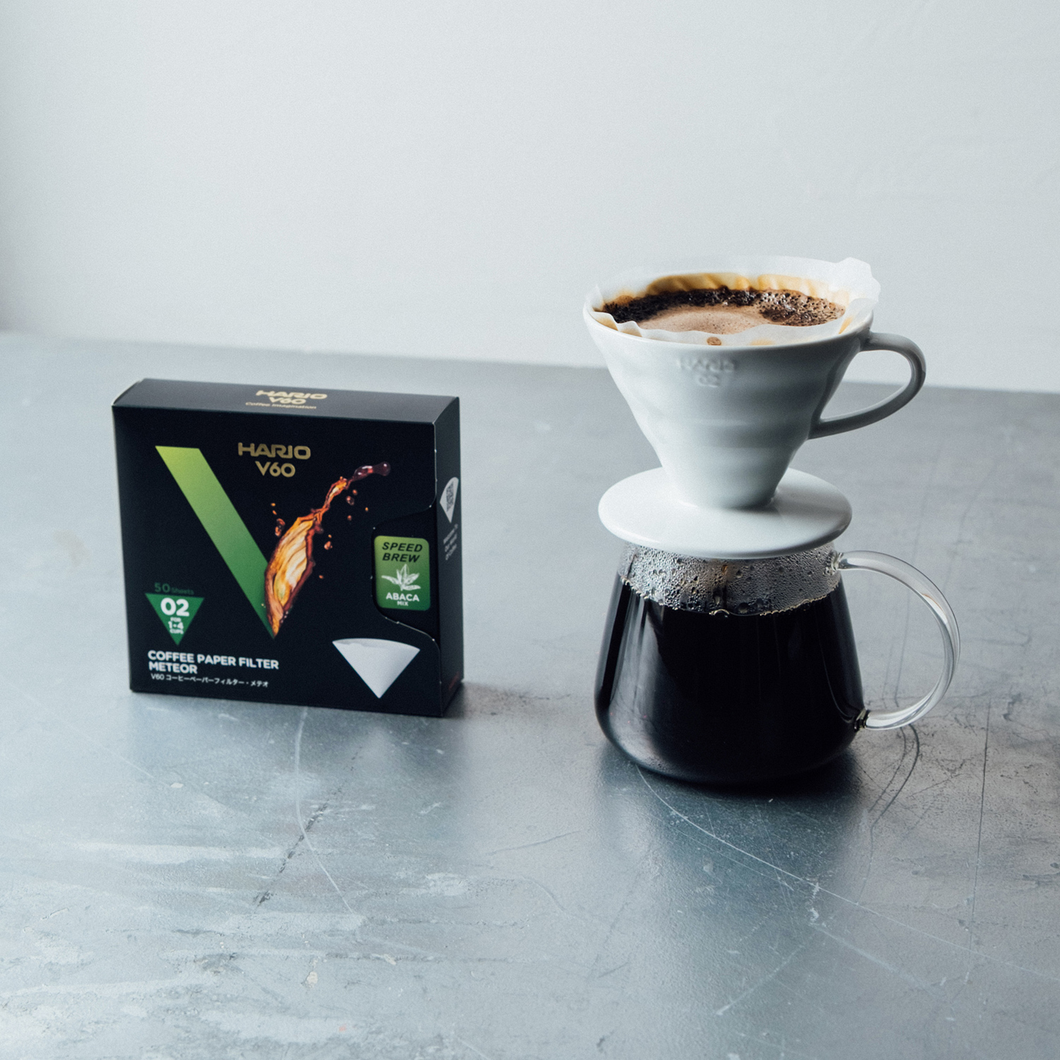 Hario - Filtry papierowe Meteor - V60-02 - 50 sztuk