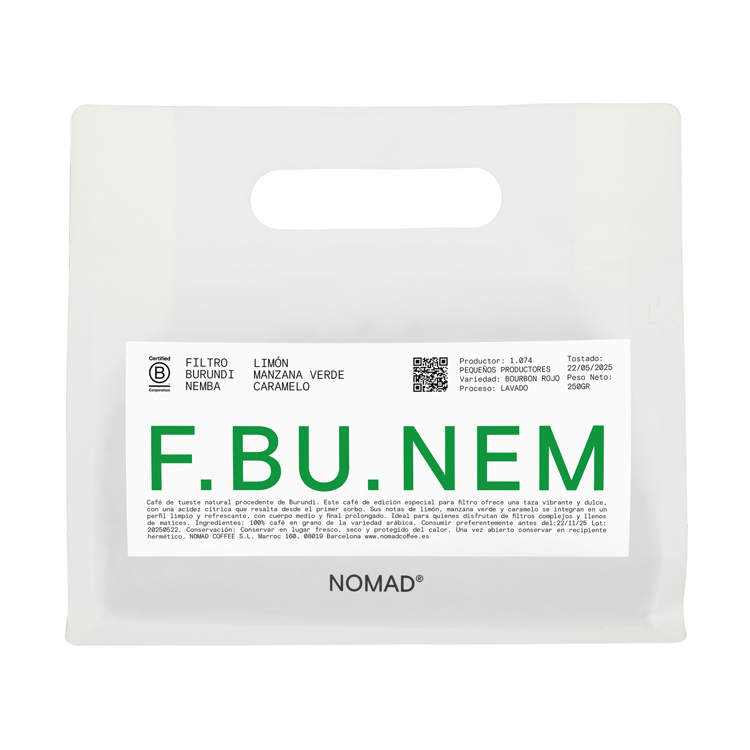 Nomad Coffee - Burundi Kayanza Nemba Washed Filter 250 g