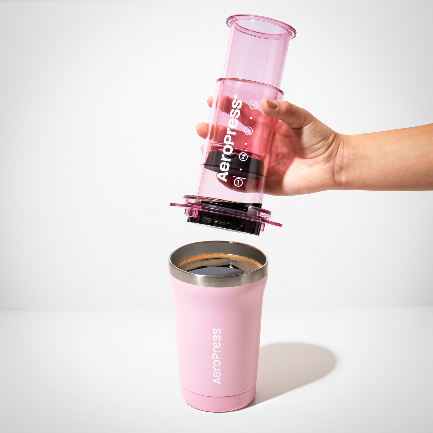 AeroPress Go Plus Coffee Maker Pink