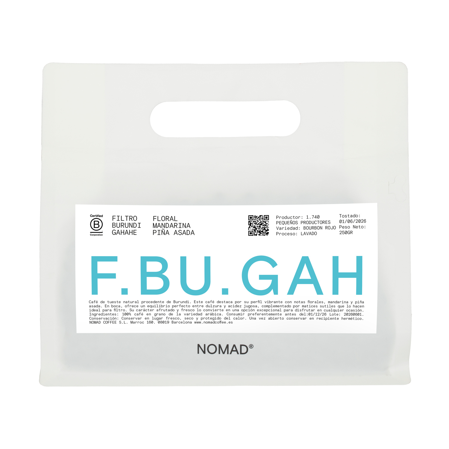 Nomad Coffee - kawa ziarnista Burundi Gahahe Washed Filter 250 g