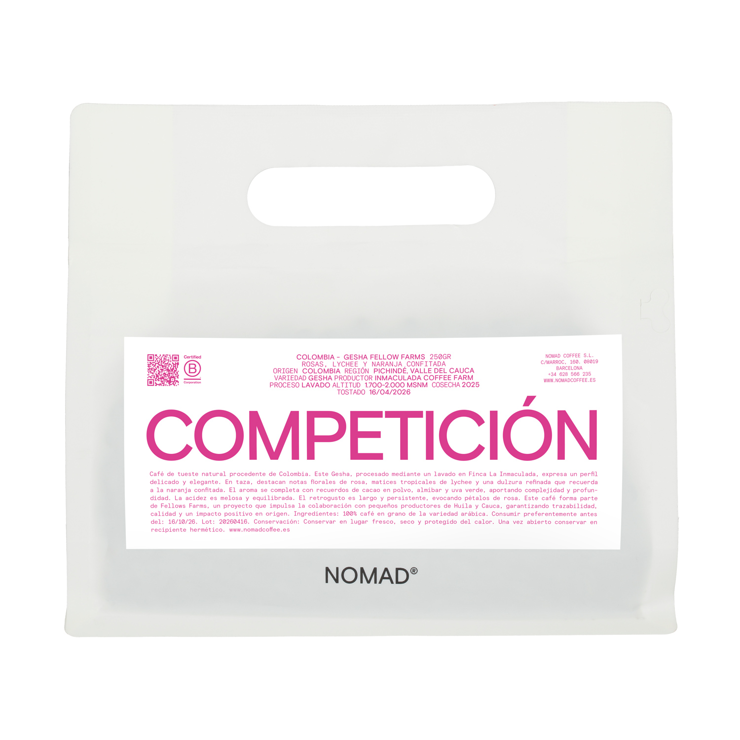 Nomad Coffee - Colombia Gesha Fellow Farms Washed Filter 250 g