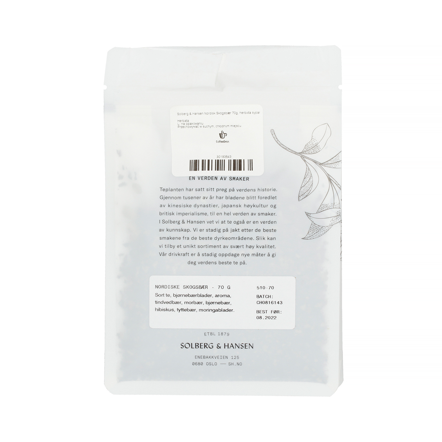 Solberg & Hansen - Loose tea - Nordiske Skogsbaer 70g