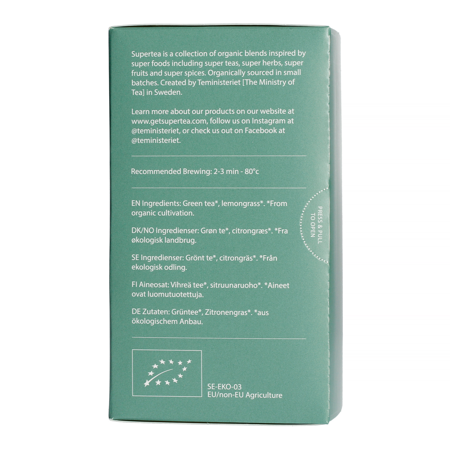 Teministeriet - Supertea Green Tea Lemon Organic - Herbata 20 Torebek