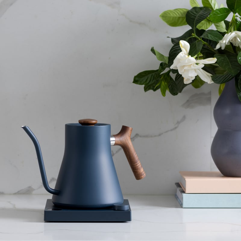 Fellow Stagg EKG - Electric Pour-Over Kettle - Stone Blue with wooden  handle