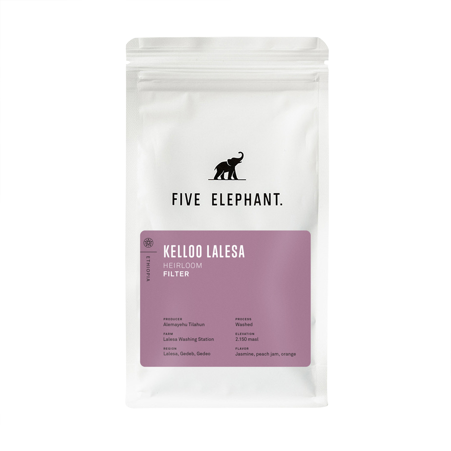 Five Elephant - kawa ziarnista Etiopia Kello Lalesa Washed Filter 250 g