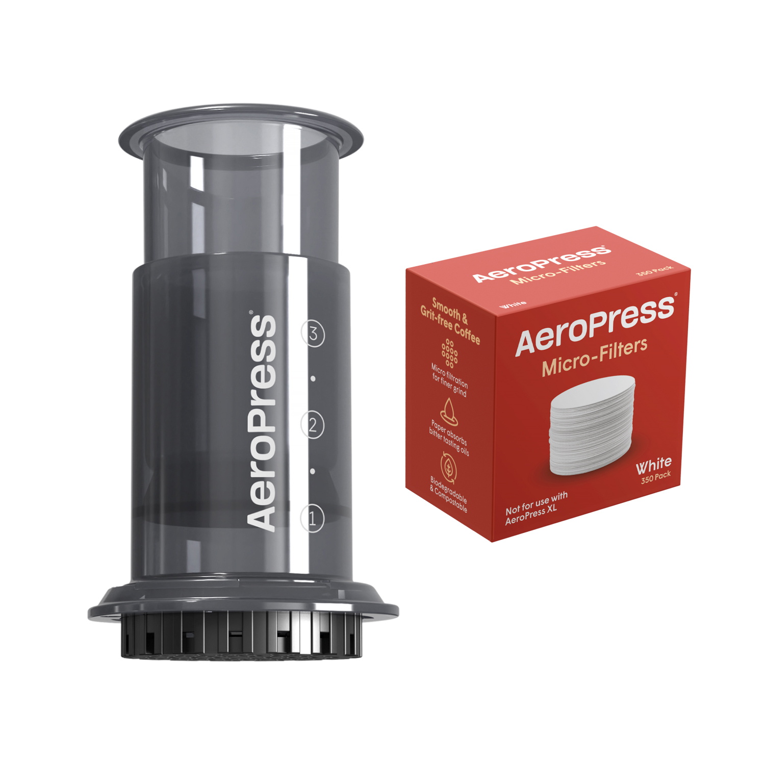 Zestaw AeroPress Go - Zaparzacz do kawy + filtry 350 szt