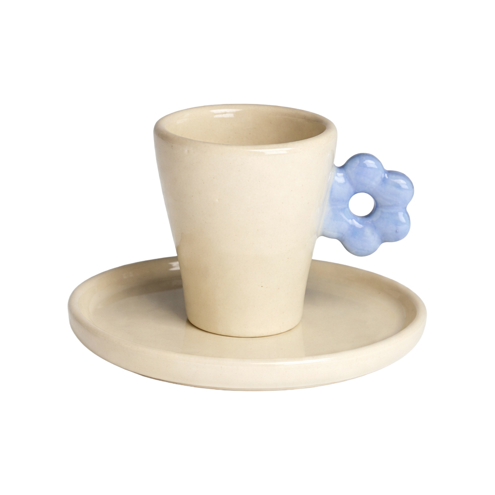 Ceramics 36 - Filiżanka i spodek Bloom niebieski