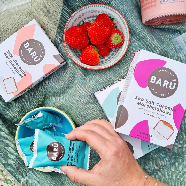 BARU - Pianki Milk Chocolate & Sea Salt Caramel Marshmallows 60 g (4 x 15 g)
