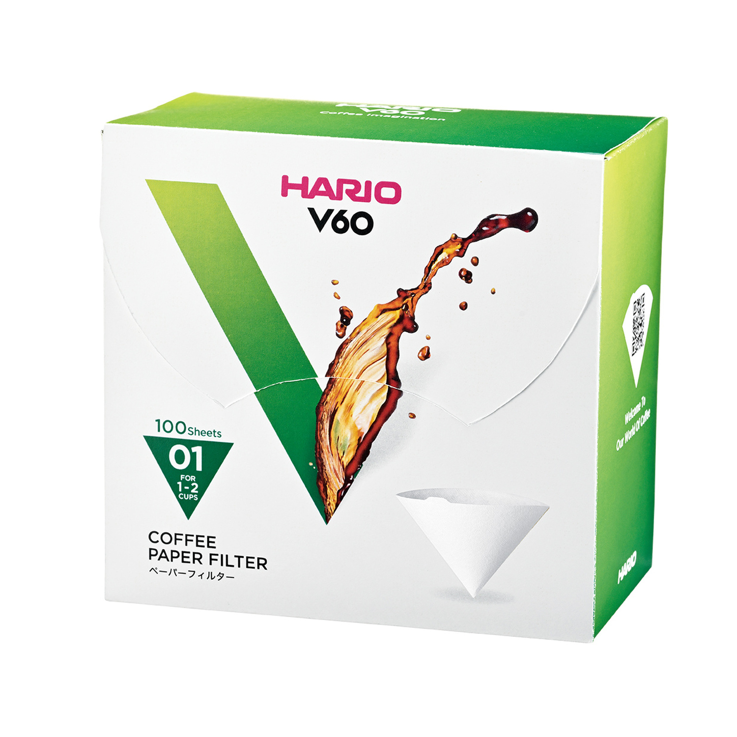 Hario - White Paper Filters - V60-01 - 100 Pieces