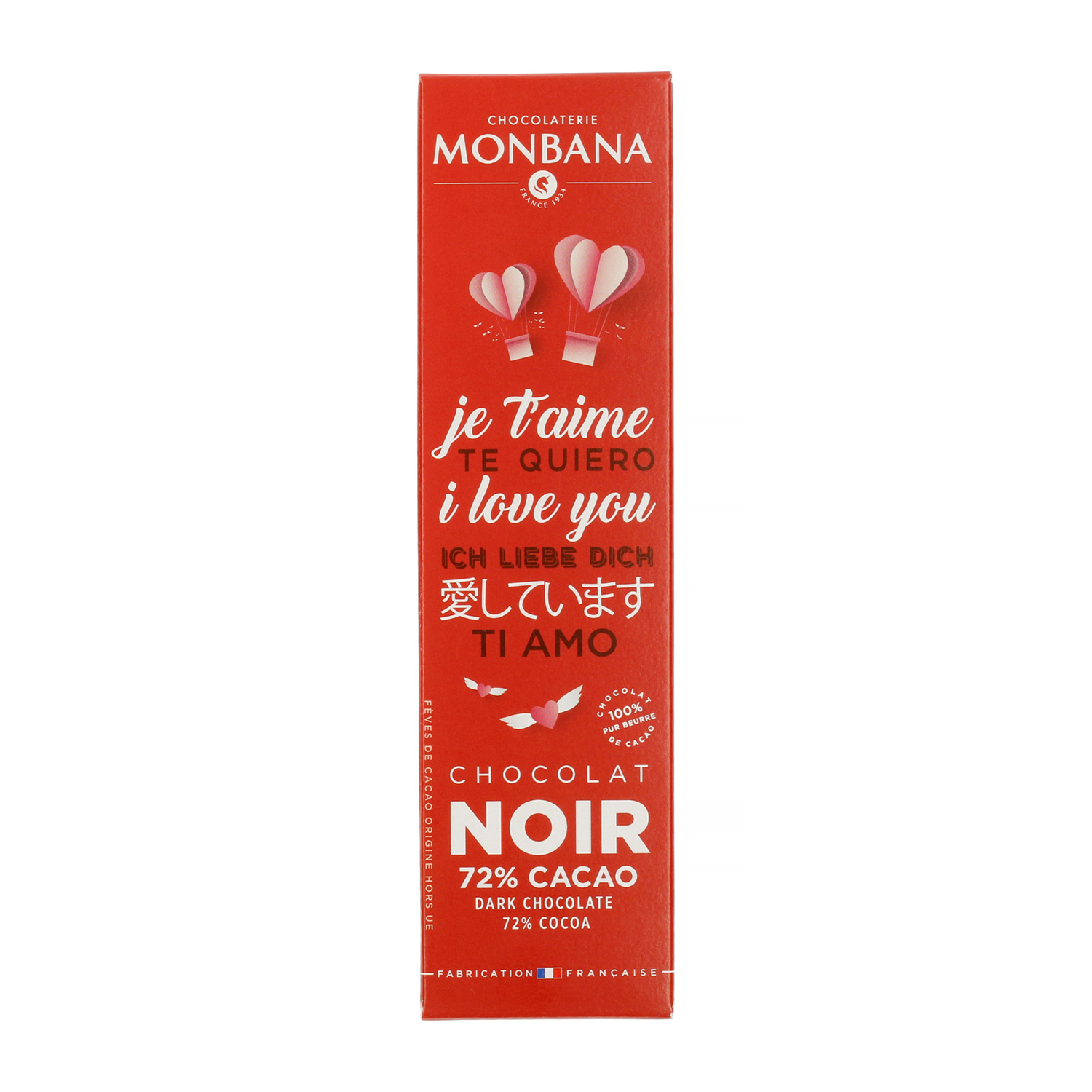 Monbana - Valentine's Day Dark Chocolate 72% 40g
