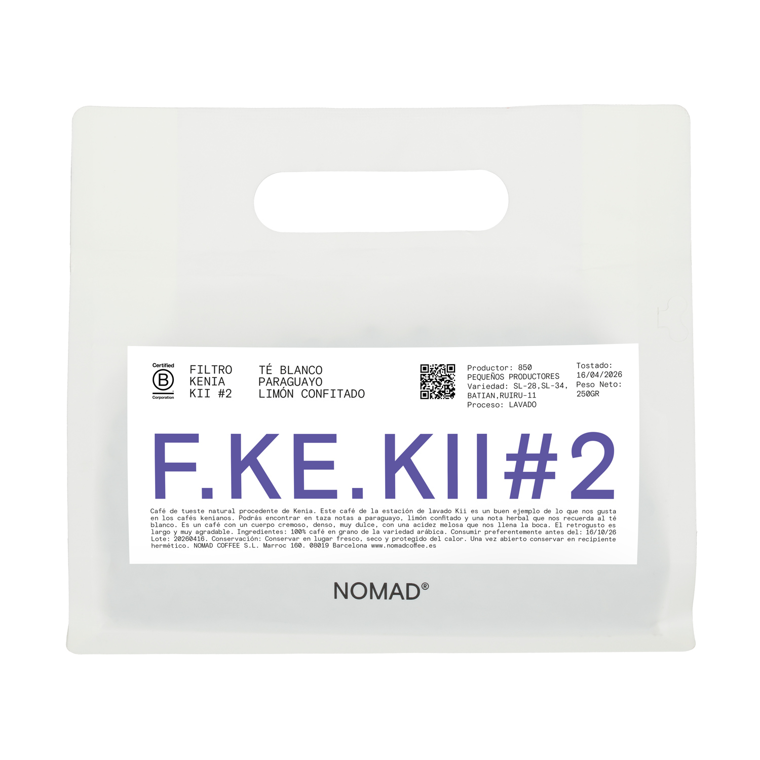 Nomad Coffee - Kenya KII#2 Washed Filter 250 g