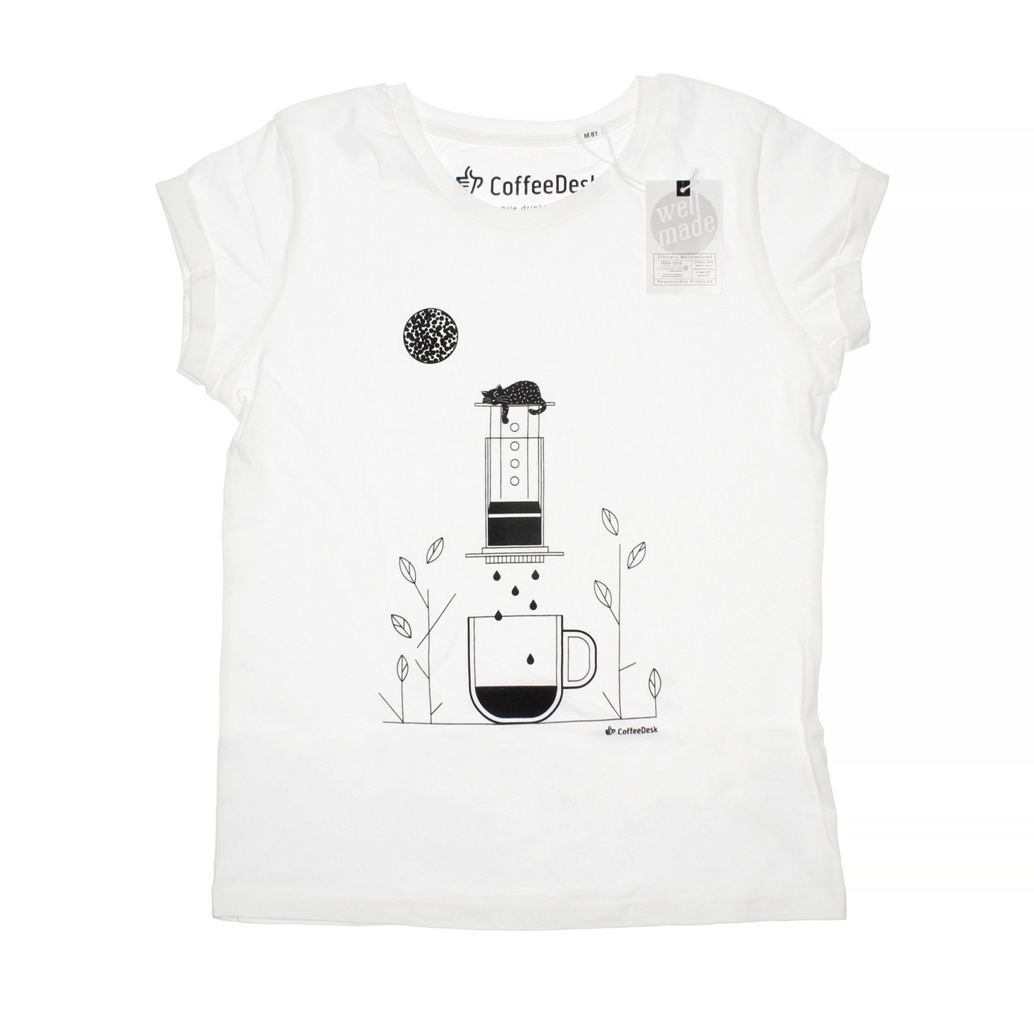 Coffeedesk AeroPress Women's White T-shirt - M