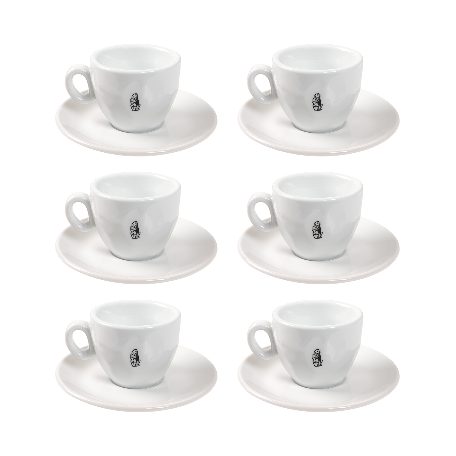 La Marzocco - zestaw 6 filiżanek ze spodkami do espresso Lion 65 ml- biały