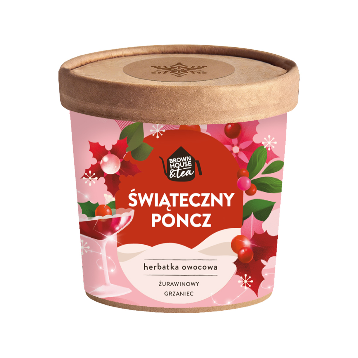 Brown House & Tea - Herbatka owocowa o smaku żurawinowego grzańca Świąteczny Poncz 50 g