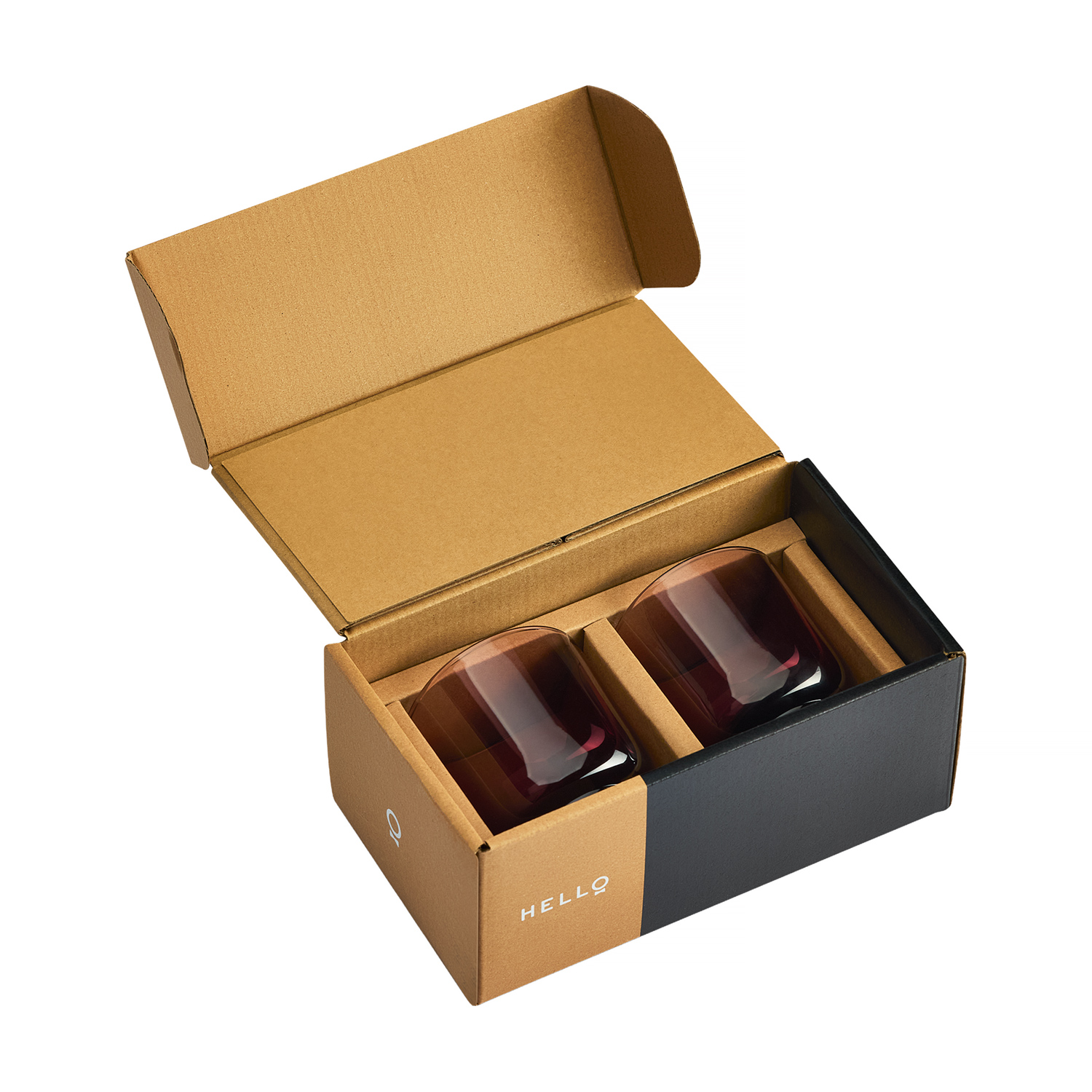 Fellow - zestaw dwóch szklanek Pirch Cappuccino 190 ml - Czerwony