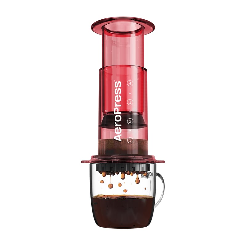 AeroPress Clear Red - Zaparzacz do kawy czerwony