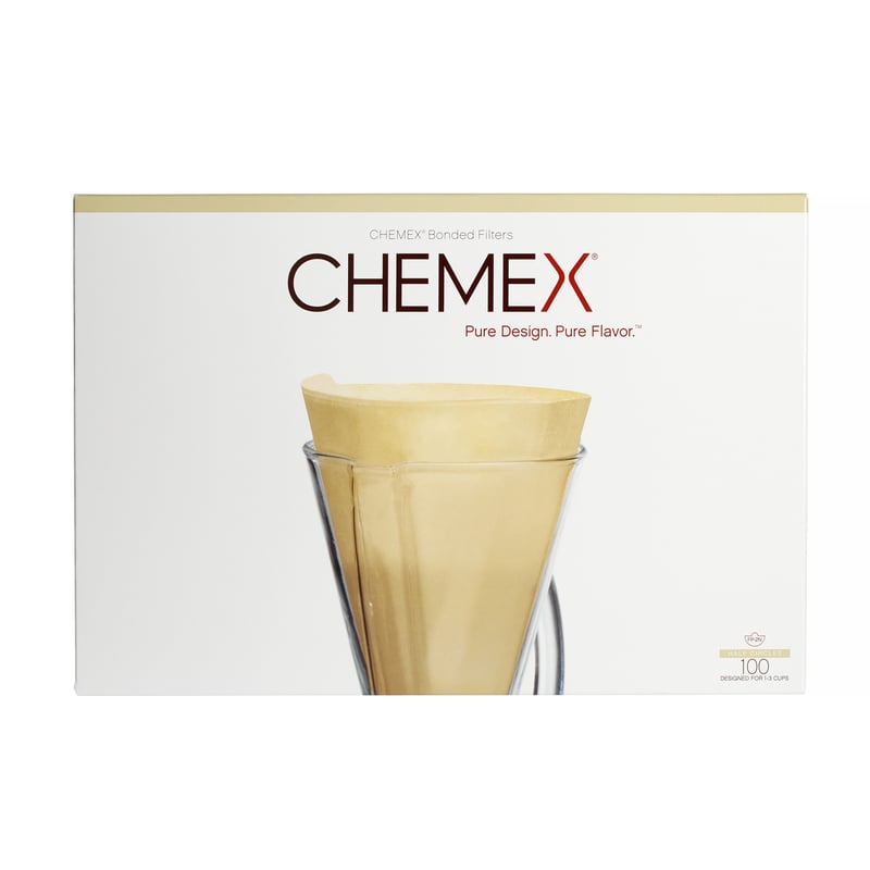 Chemex - Filtry papierowe brązowe, niezłożone 3 filiżanki