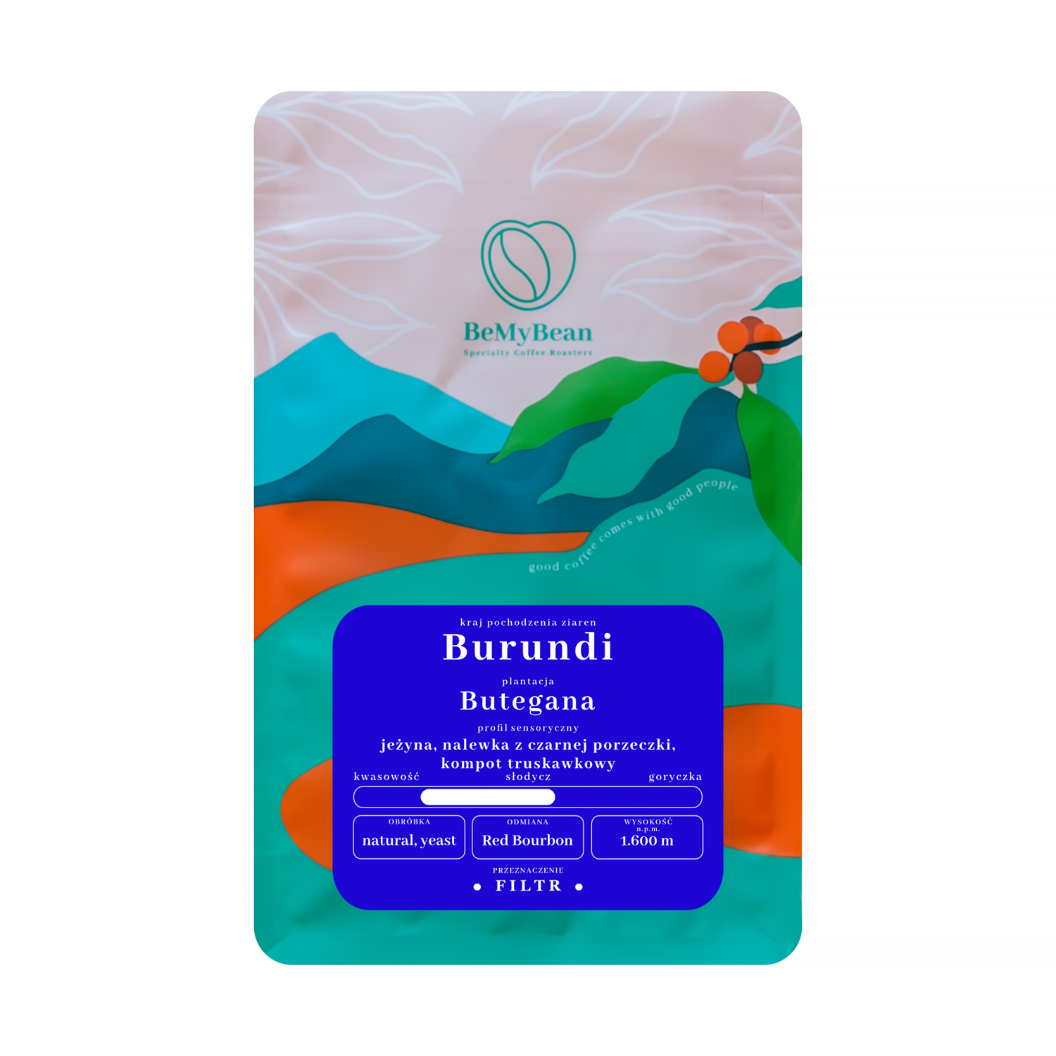 BeMyBean - kawa ziarnista Burundi Butegana Yeast Natural Filter 250 g