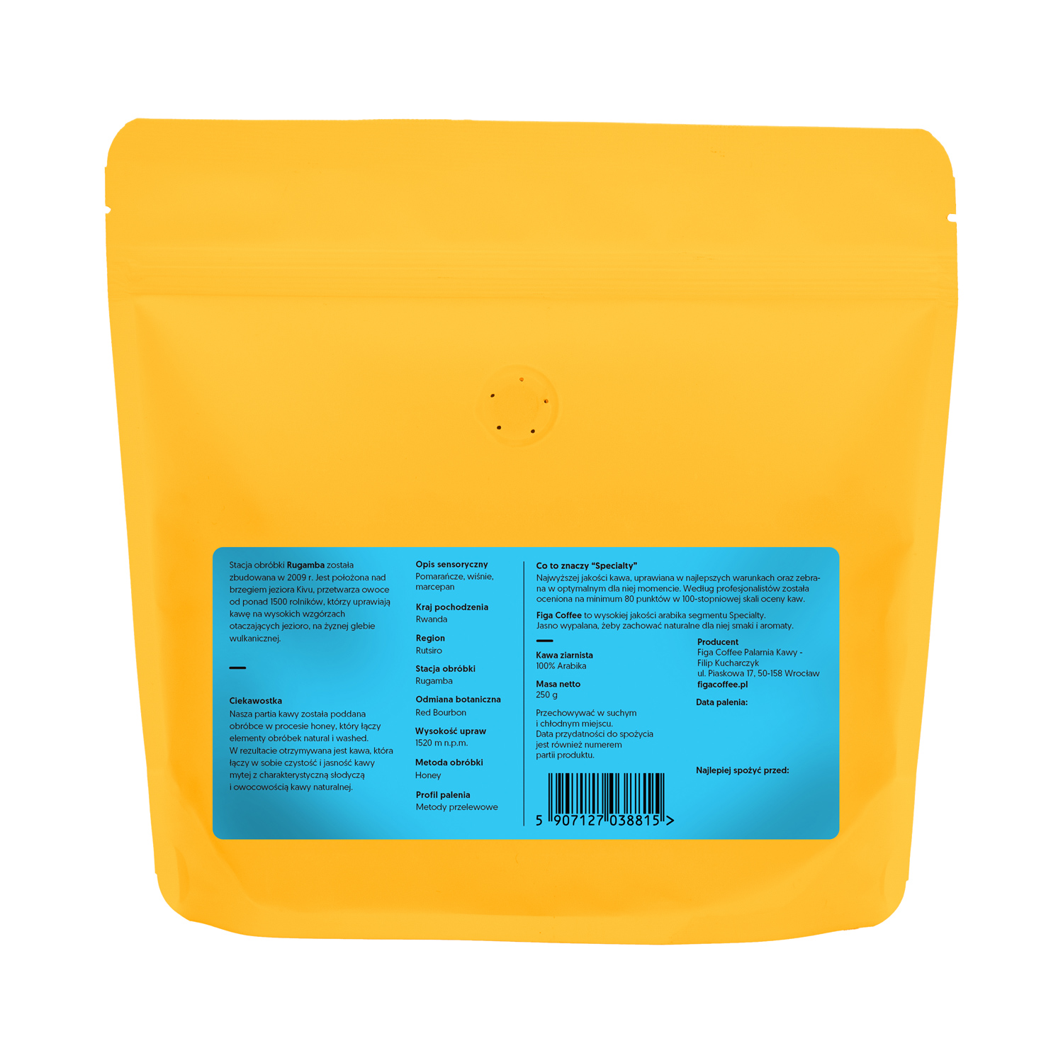 Figa Coffee - kawa ziarnista Rwanda Rugamba 206 Honey Filter 250 g