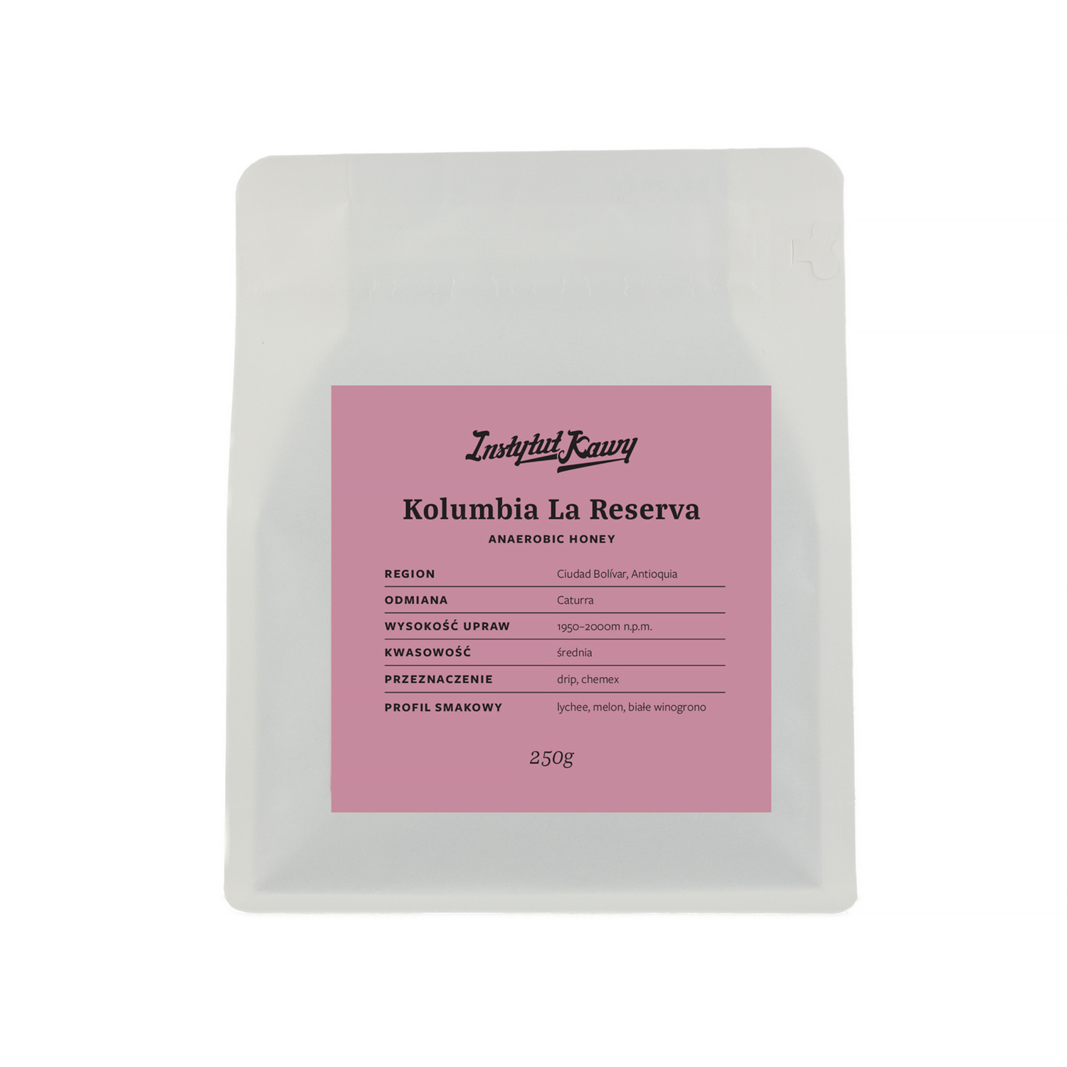 Instytut Kawy - kawa ziarnista Kolumbia La Reserva Anaerobic Honey Filter 250 g