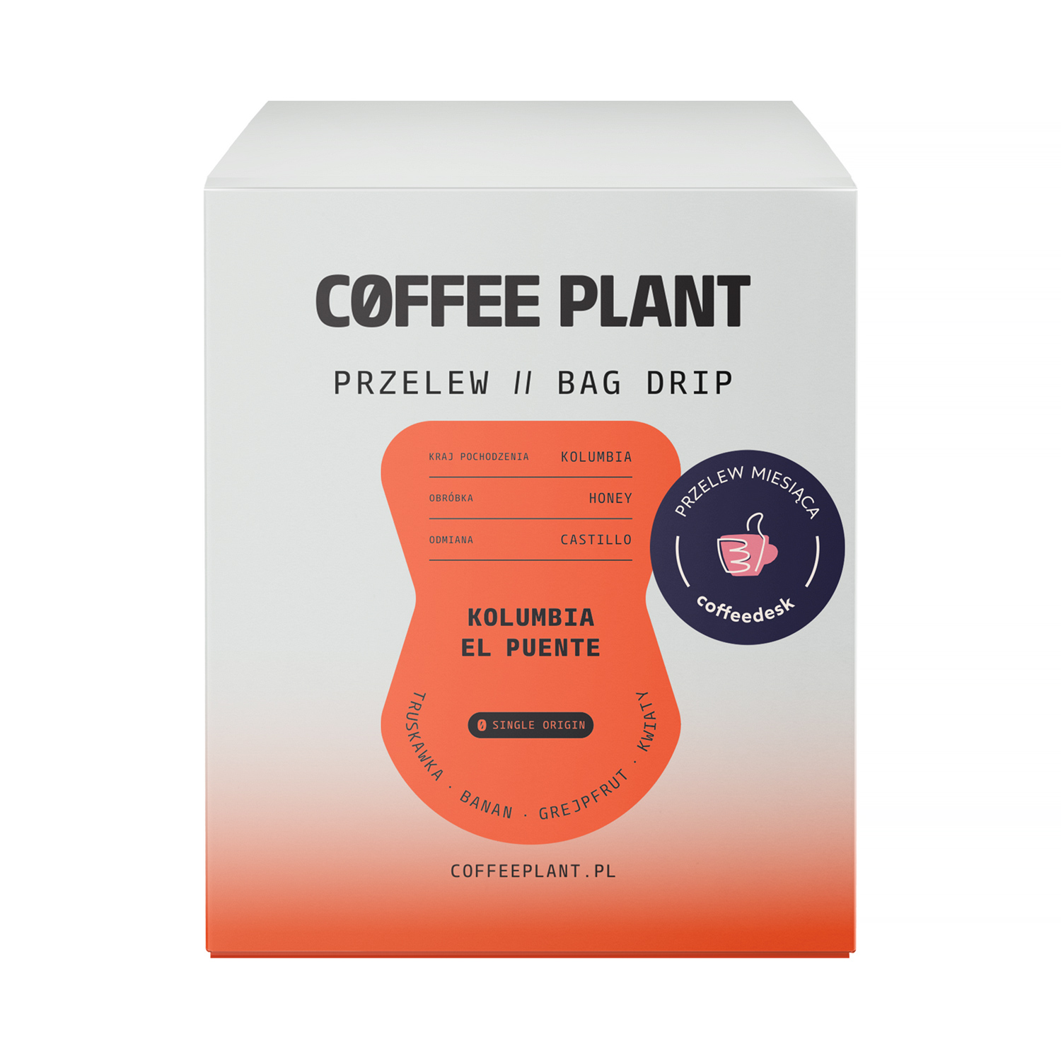 PRZELEW MIESIĄCA: COFFEE PLANT - kawa w saszetkach Kolumbia El Puente Honey Filter 10 saszetek 11 g PRZELEW MIESIĄCA: COFFEE PLANT - kawa w saszetkach Kolumbia El Puente Honey Filter 10 saszetek 11 g