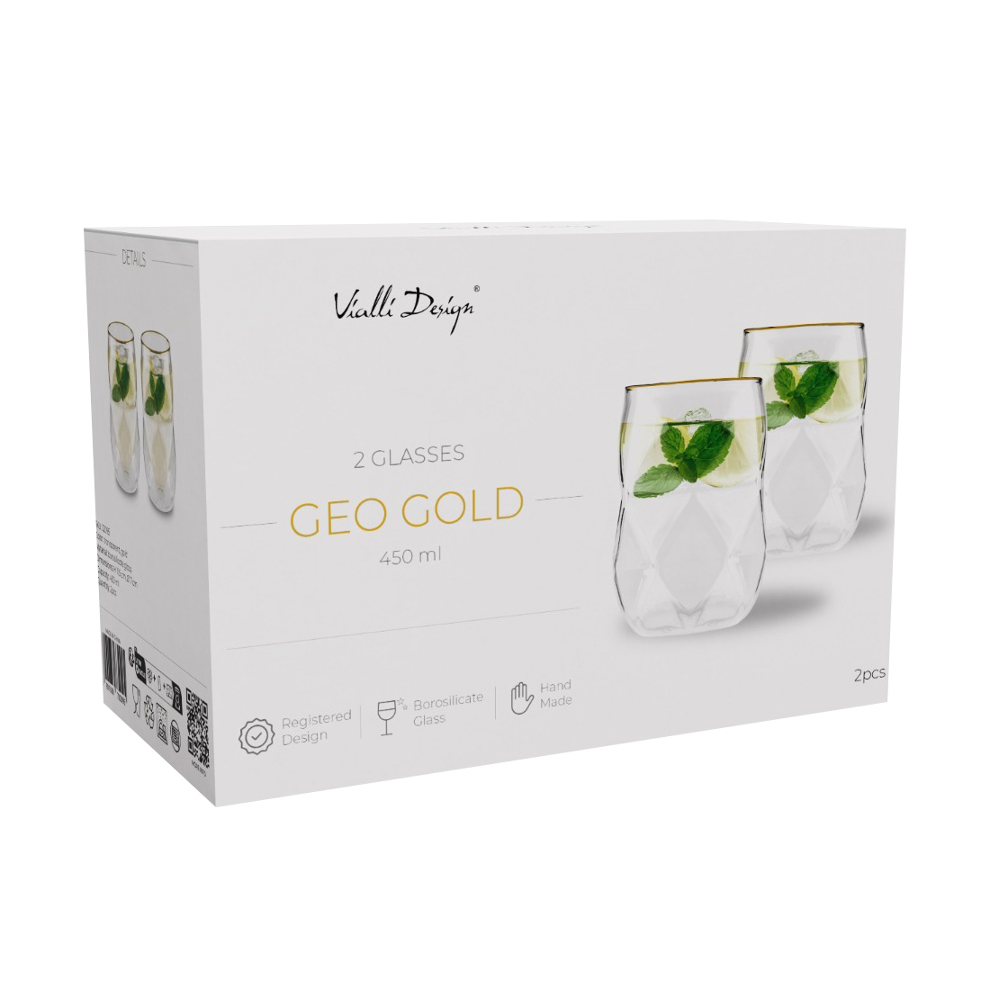 Vialli Design - szklanki Geo Gold 450 ml