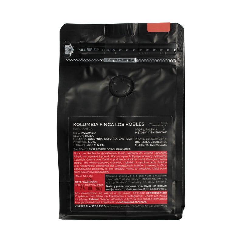 COFFEE PLANT - Kolumbia Finca Los Robles Espresso  250g (outlet)