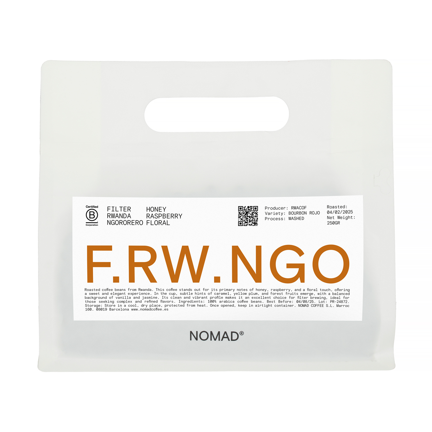 Nomad Coffee - Rwanda Ngororero Washed Filter 250g