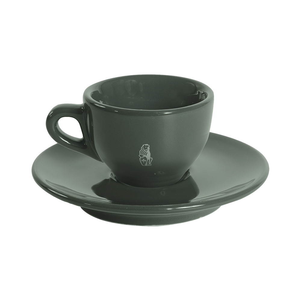 La Marzocco - zestaw 6 filiżanek ze spodkami do espresso 65 ml - szary