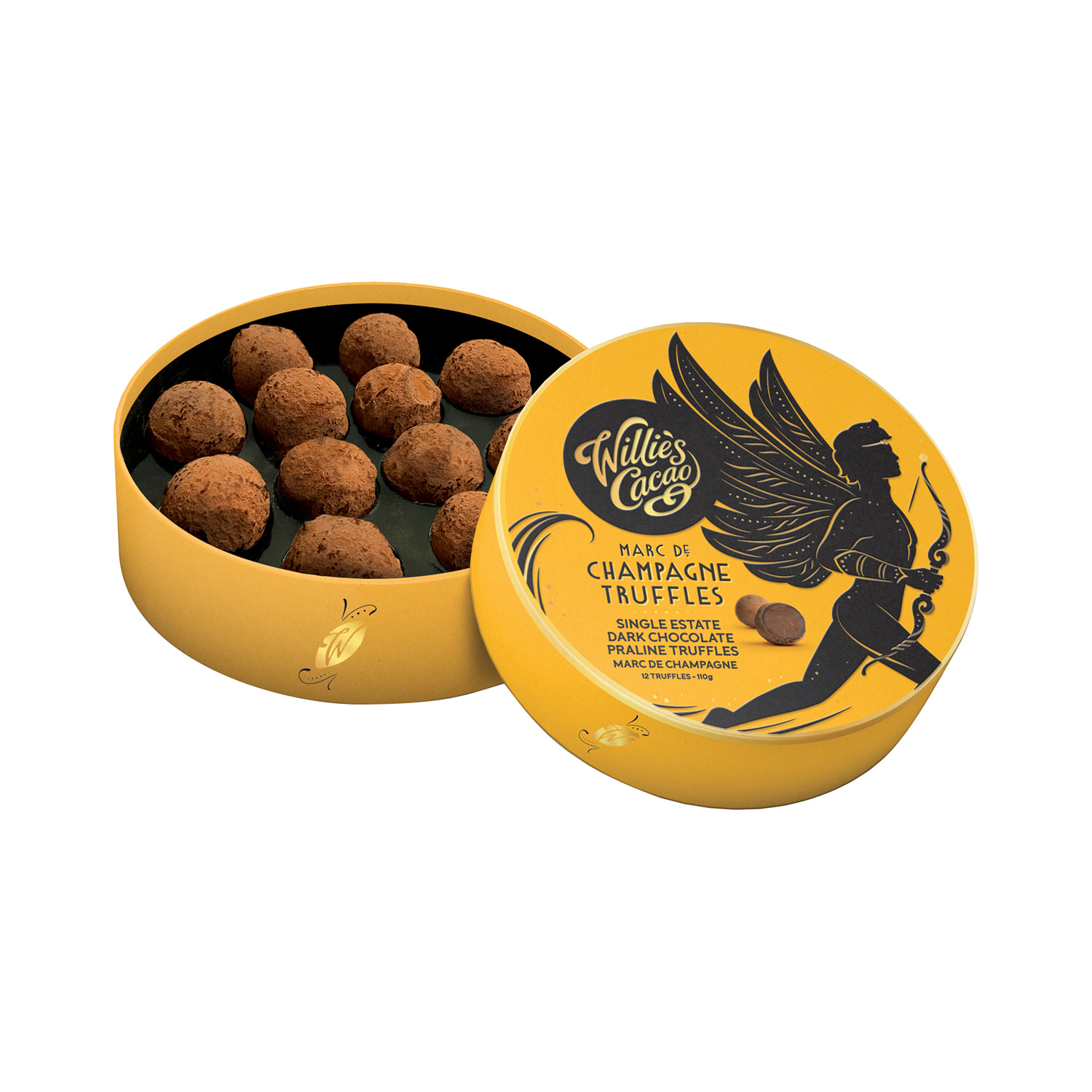 Willie's Cacao - Czekoladki - Praline Truffles Dark Chocolate with Marc de Champagne 110g