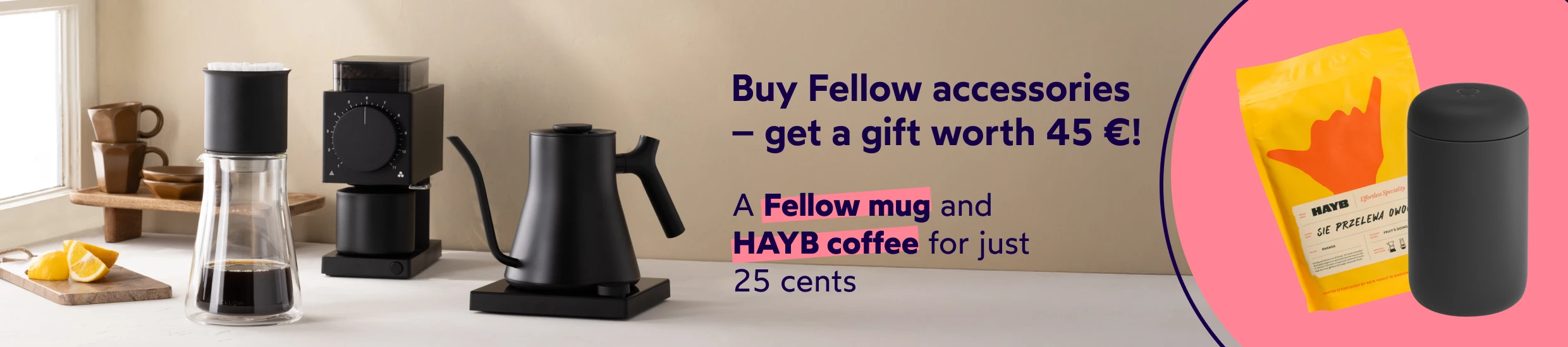 Fellow + coffee and mug