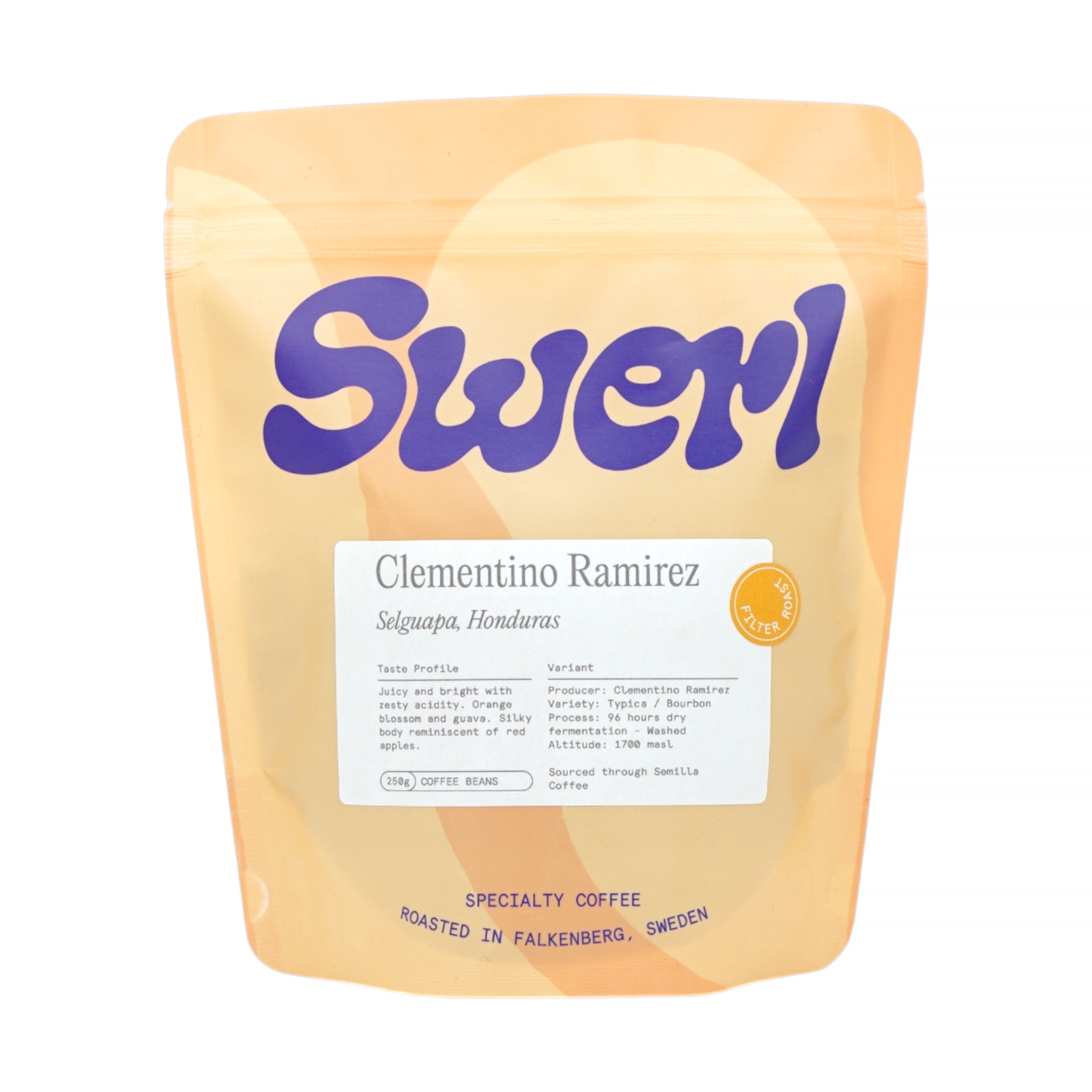 Swerl Coffee - kawa ziarnista  Honduras Clementino Ramirez 96h Fermentation Washed Filter 250 g