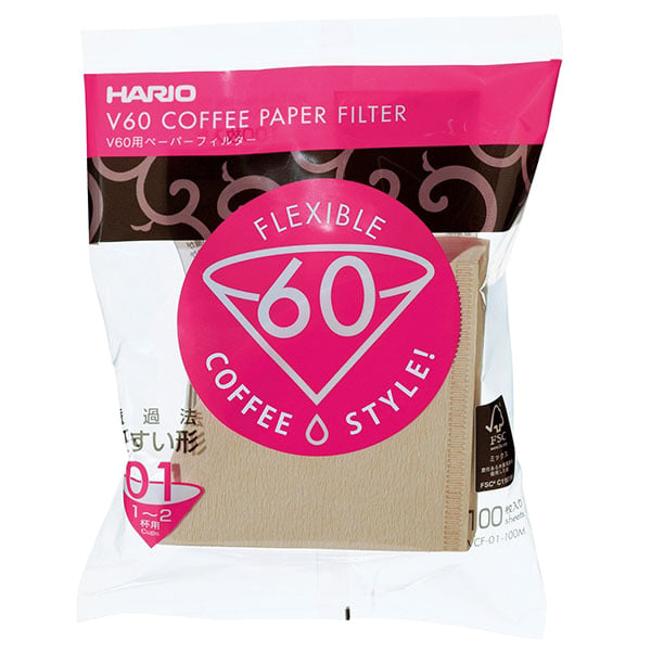 Hario Misarashi brown paper filters - V60-01 - 100 pieces