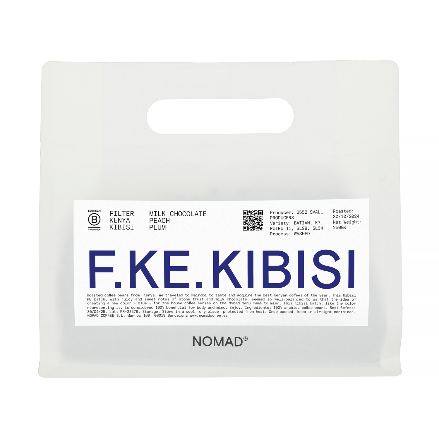 Nomad Coffee - Kenya Kibisi Washed Filter 250g