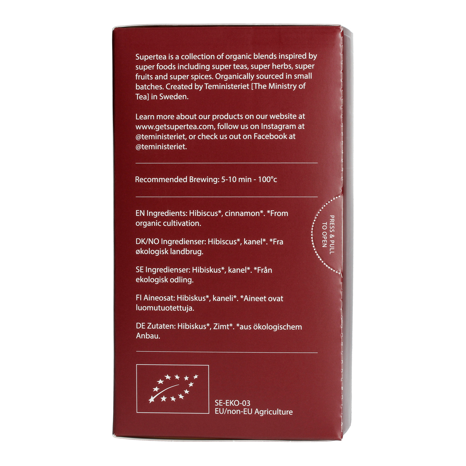 Teministeriet - Supertea Hibiscus Cinnamon Organic - Herbata 20 Torebek