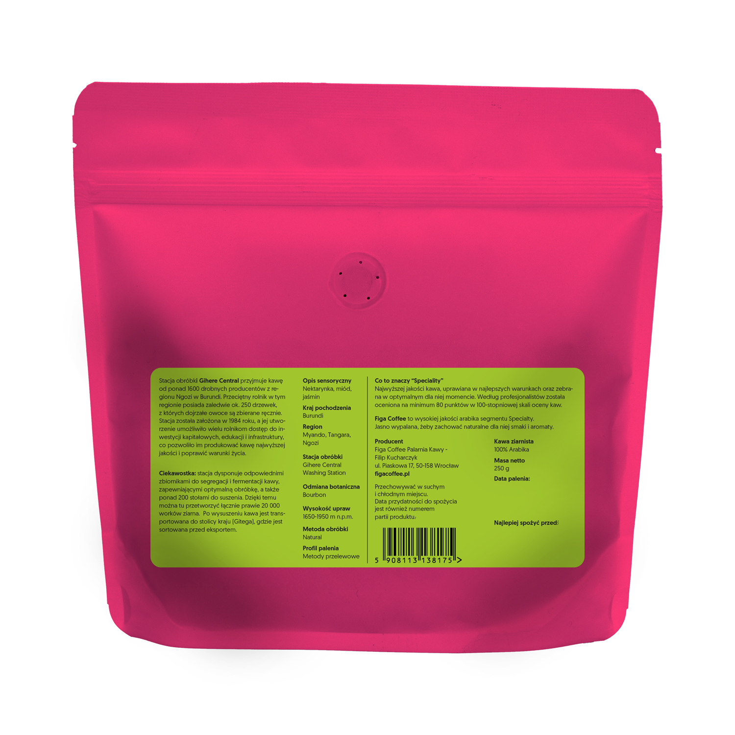 Figa Coffee - kawa ziarnista Burundi Gihere Natural Filter 250 g