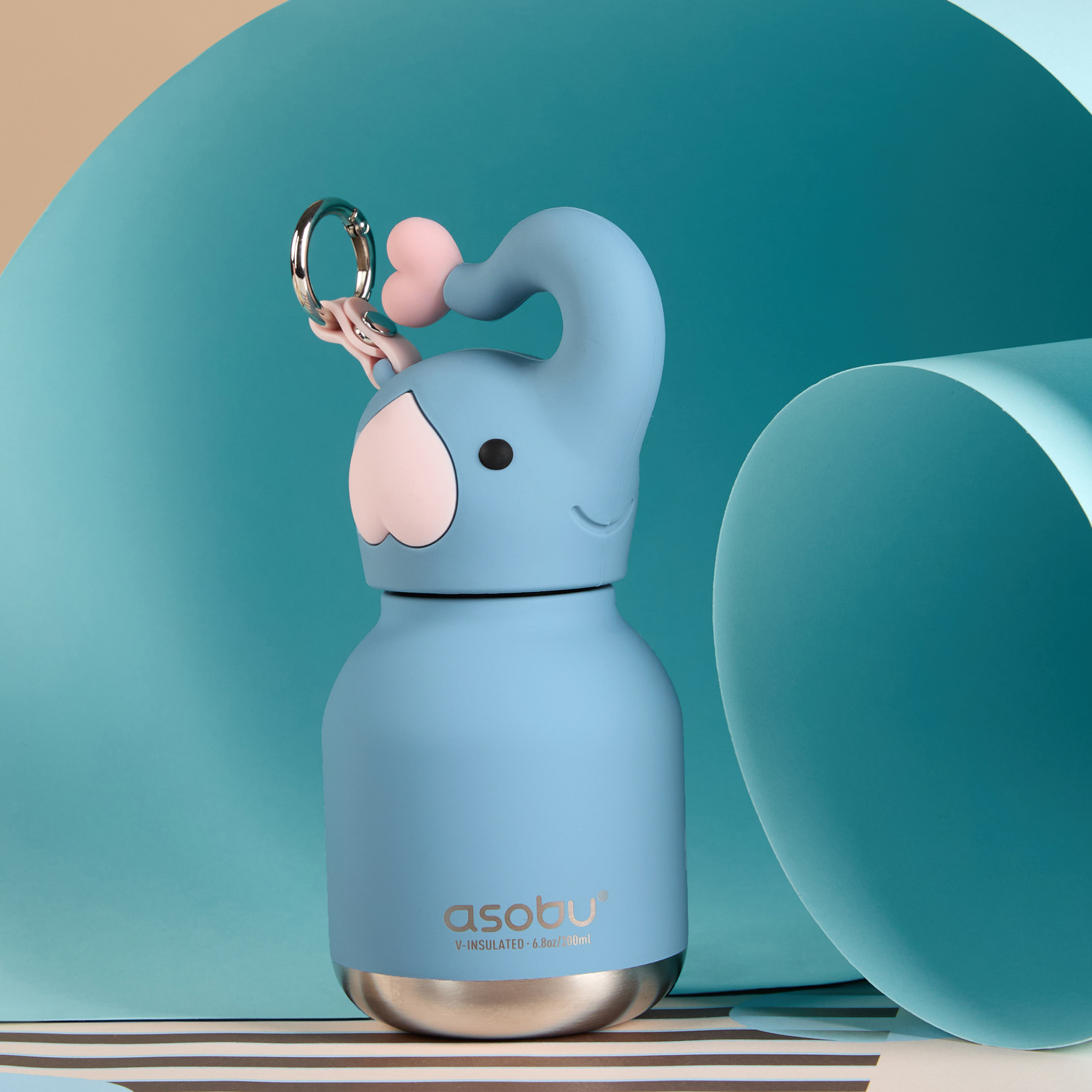 Asobu - Mini Bestie Słoń - Butelka termiczna ze słomką 200 ml