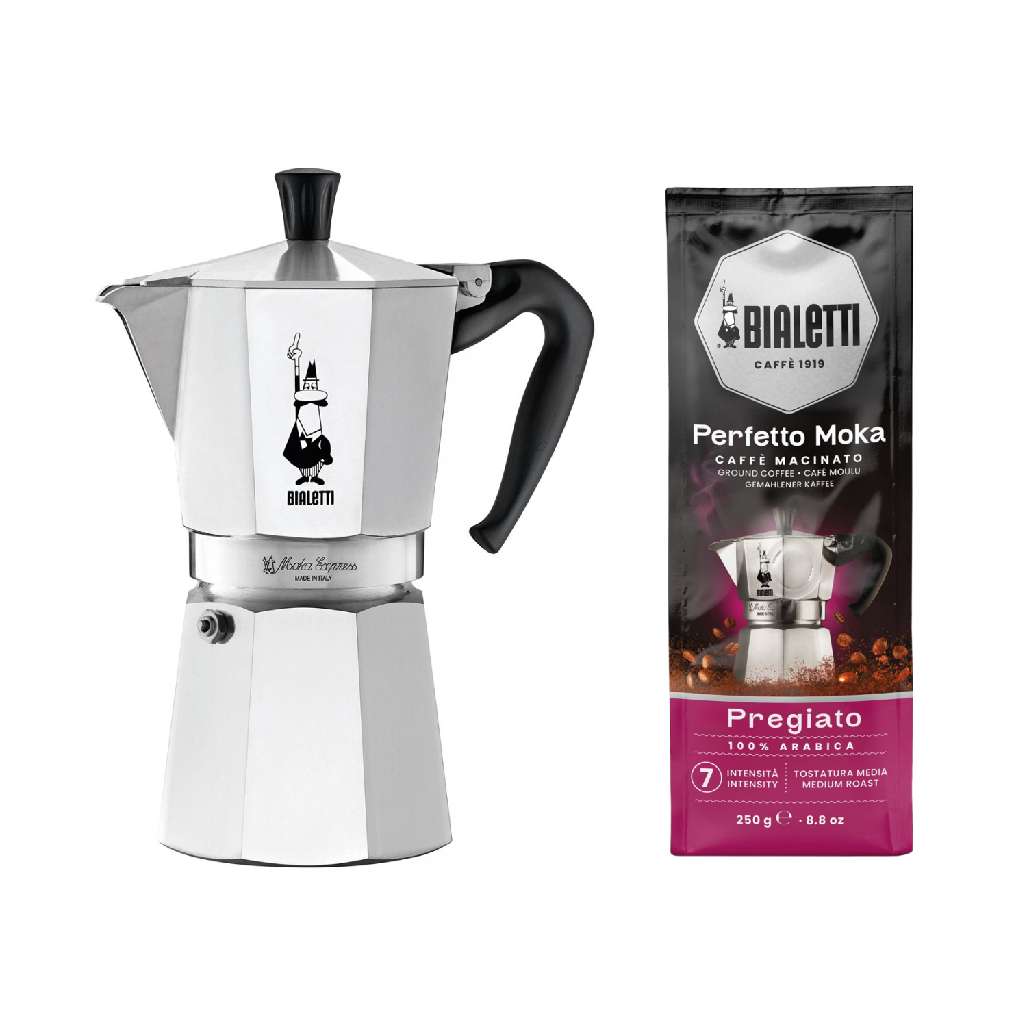 Zestaw Moka Express 9tz + kawa Perfetto Moka Delicato Espresso