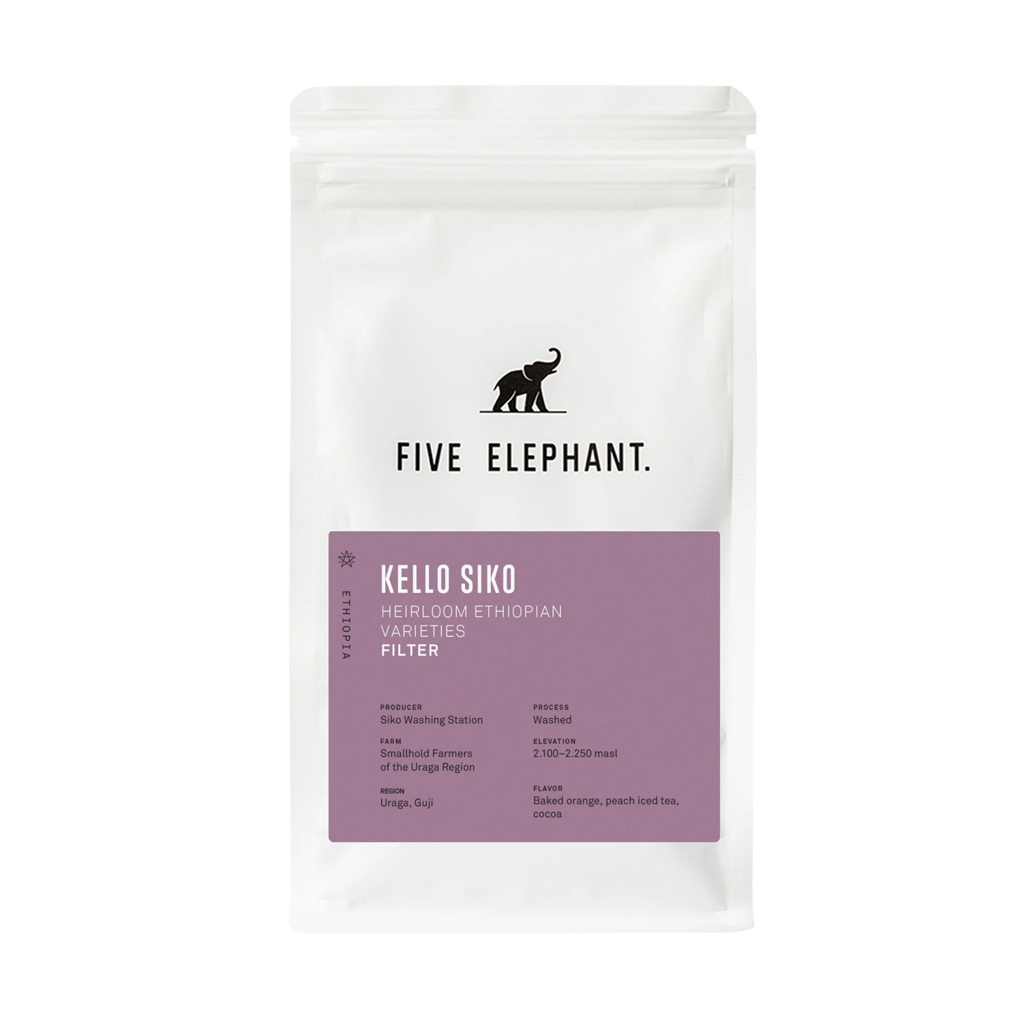 Five Elephant - kawa ziarnista Etiopia Kello Siko Washed Filter 250 g
