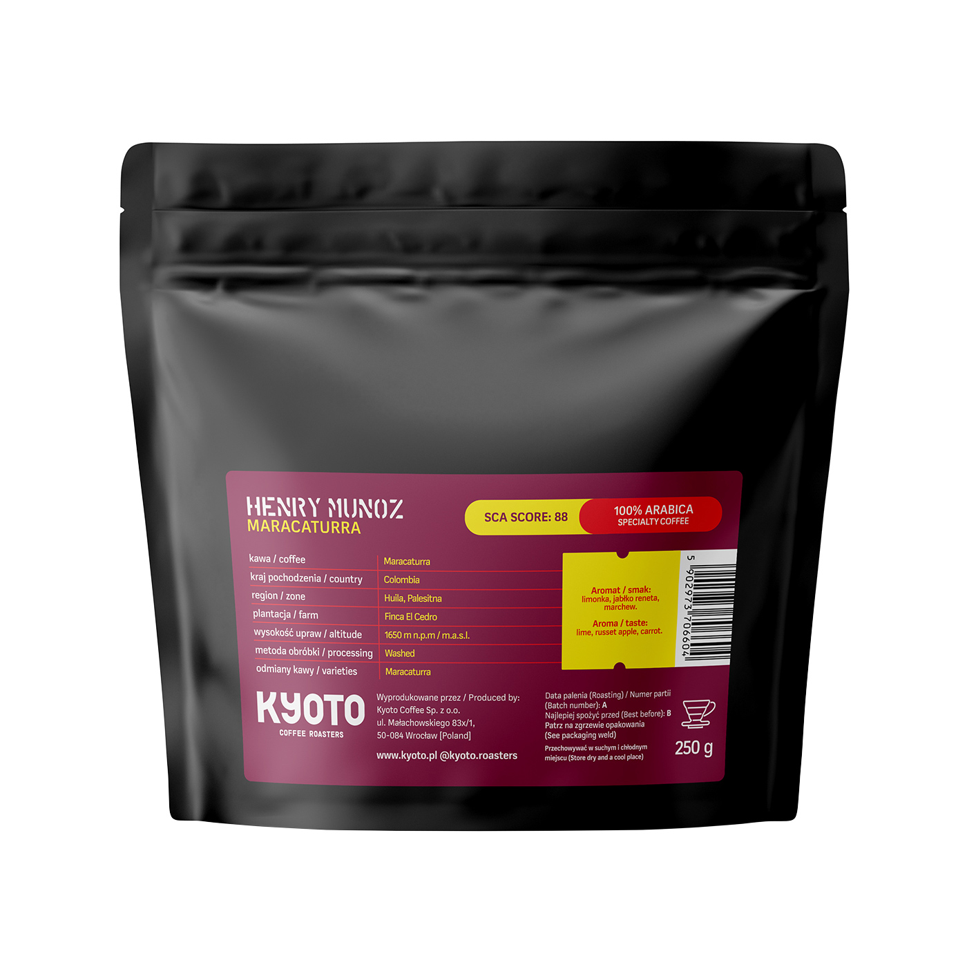 KYOTO - Colombia Henry Munoz Washed Filter 250 g