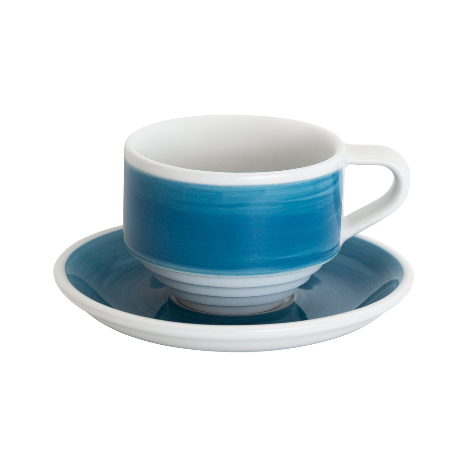 Loveramics Deco - 165ml Flat White cup and saucer - Blue