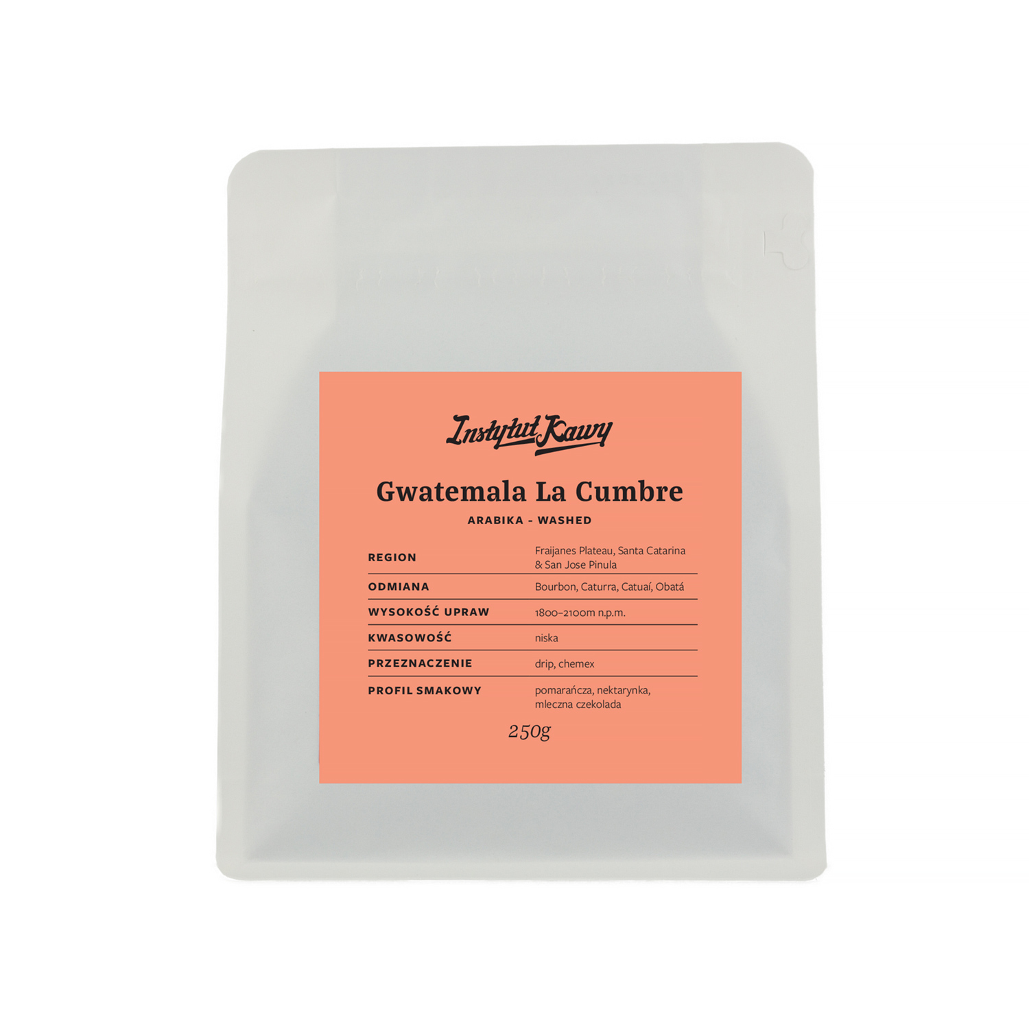 Instytut Kawy - kawa ziarnista Gwatemala La Cumbre Washed Filter 250 g