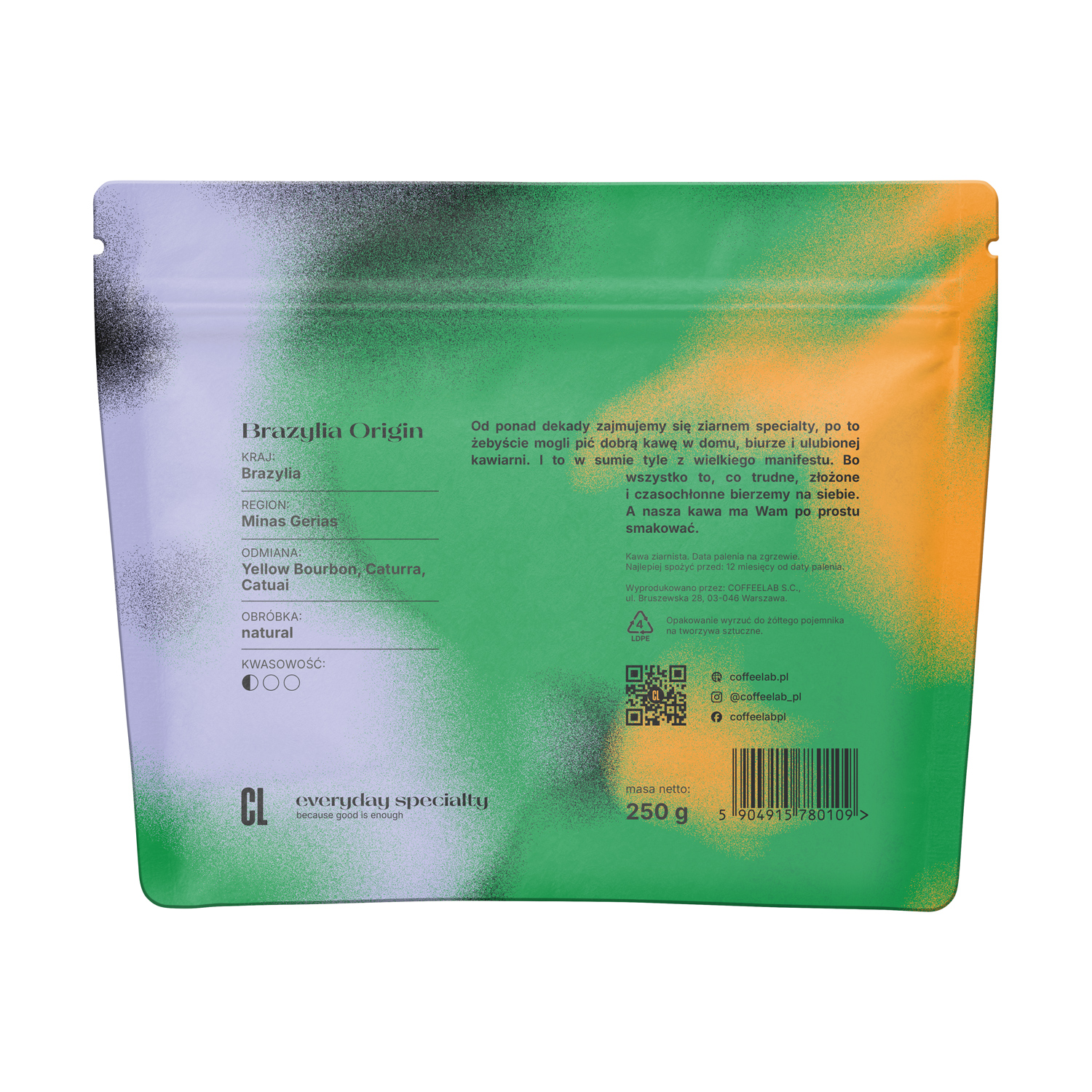 COFFEELAB - kawa ziarnista Brazylia Santos Espresso 250 g